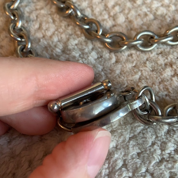 💗Silver Toggle Heart Necklace Vintage - Picture 4 of 6